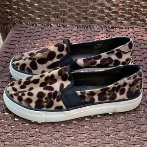 Mix No. 6 Suede Leopard Print Loafers Size 7.5